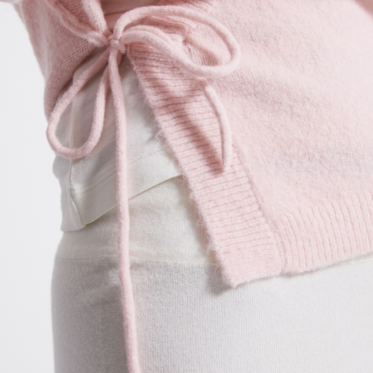 Wrap knit cardigan" Willow" Light Pink
